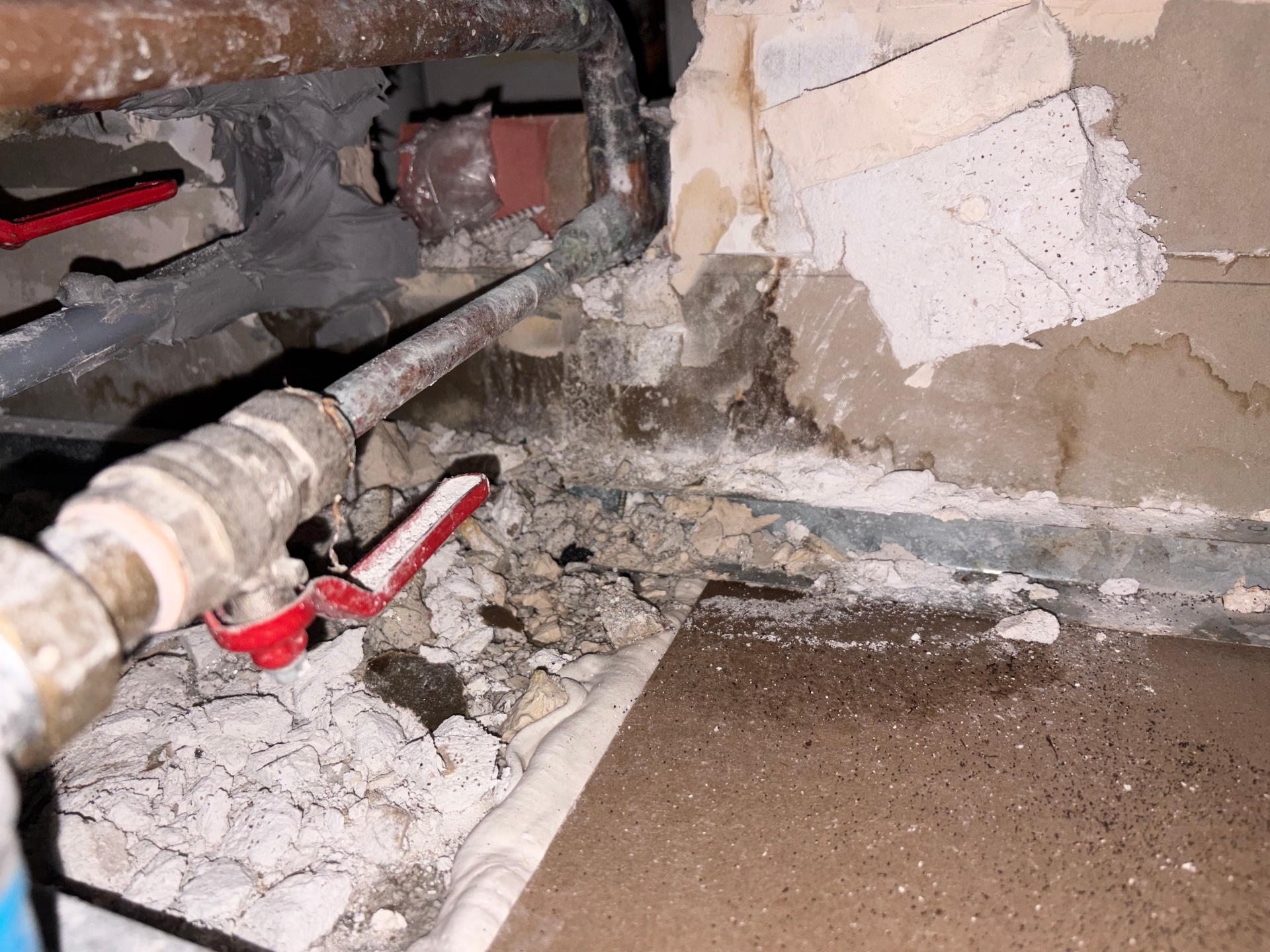 Pressure testing the pipe work to find leak