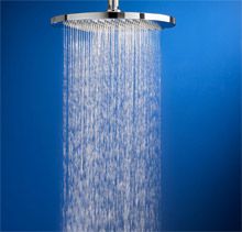 Showerhead with water coming out