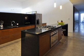 Kitchen with gas cooktop