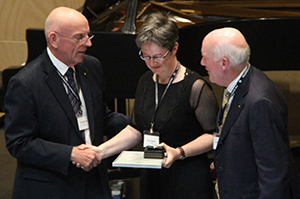 Dennis Mutton with Alison Rogers and Colin Dunsford AM