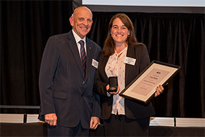Dennis Mutton with 2018 recipient Tracey Wallace
