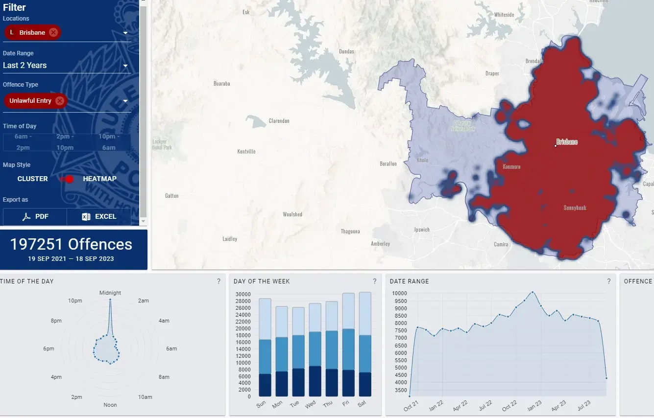 Queensland Police Service - Online Crime Map of Brisbane Unlawful Break-Ins for the past 2 years