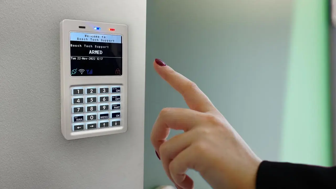 Bosch 6000 alarm system keypad with illuminated buttons