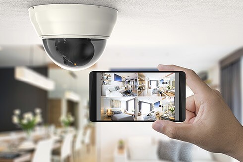 Security camera with mobile phone app viewing