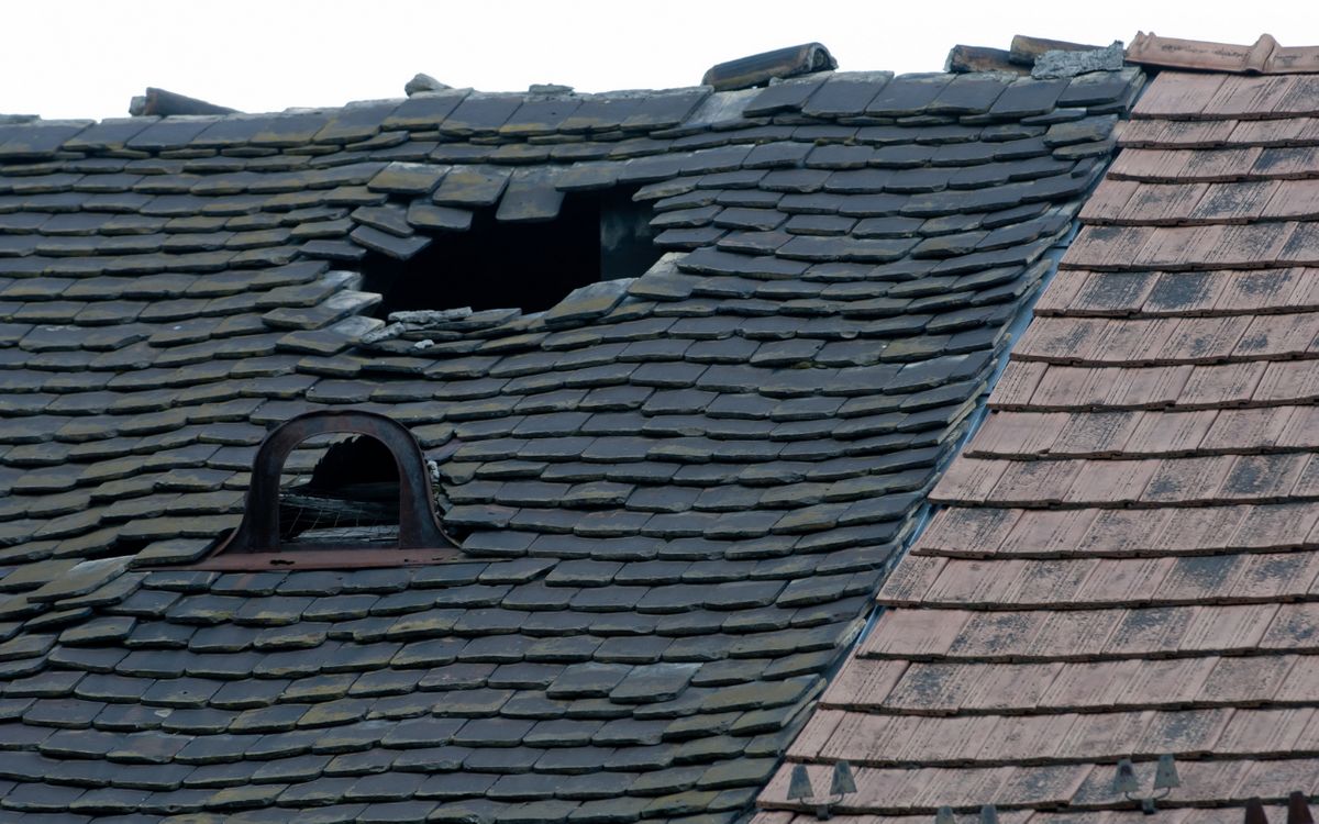 Damaged roof