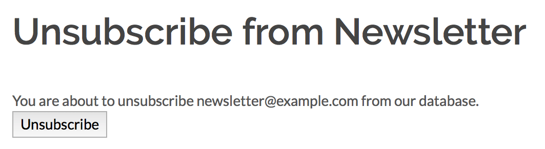 Unsubscribe form