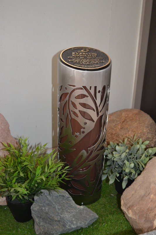 cremation urn with detailed design