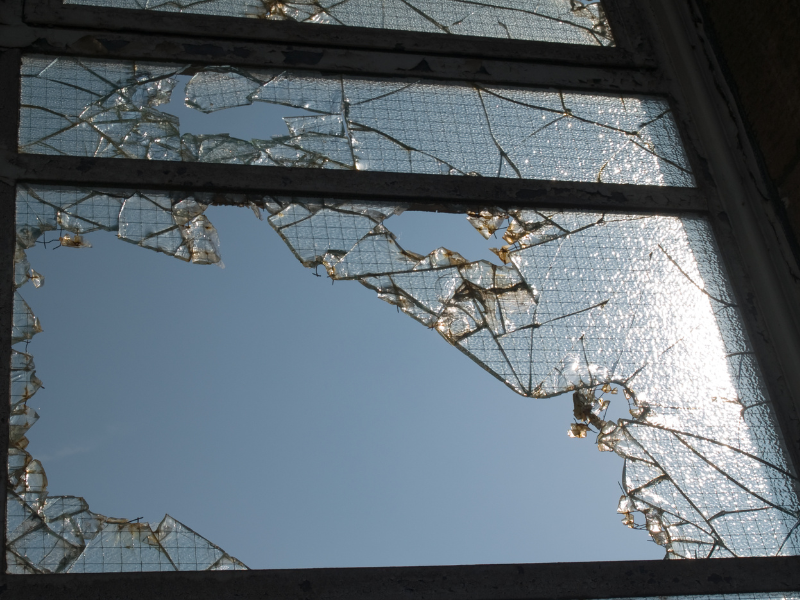 broken glass window