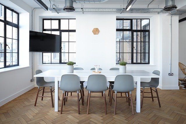 Office table and windows