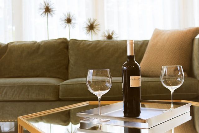 Glass top coffee table