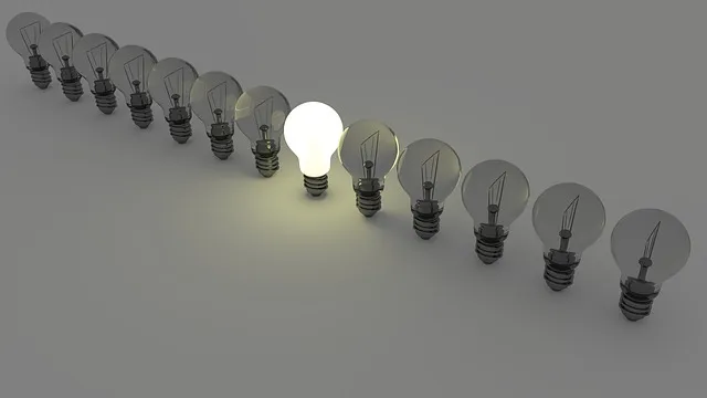 Lightbulbs in a line