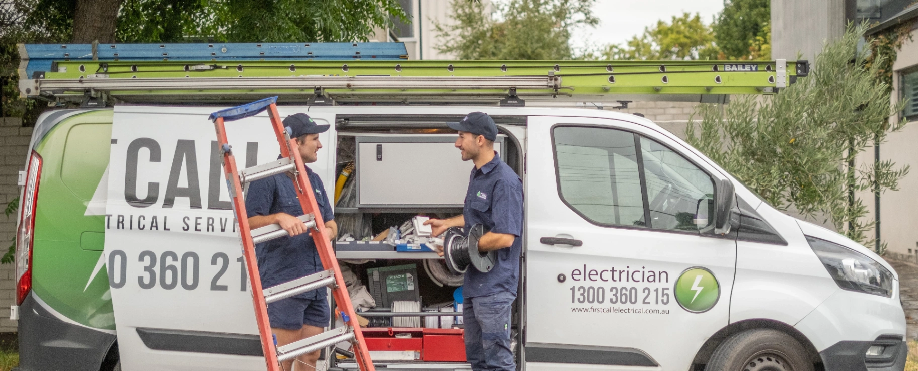 work van with 2 electricians