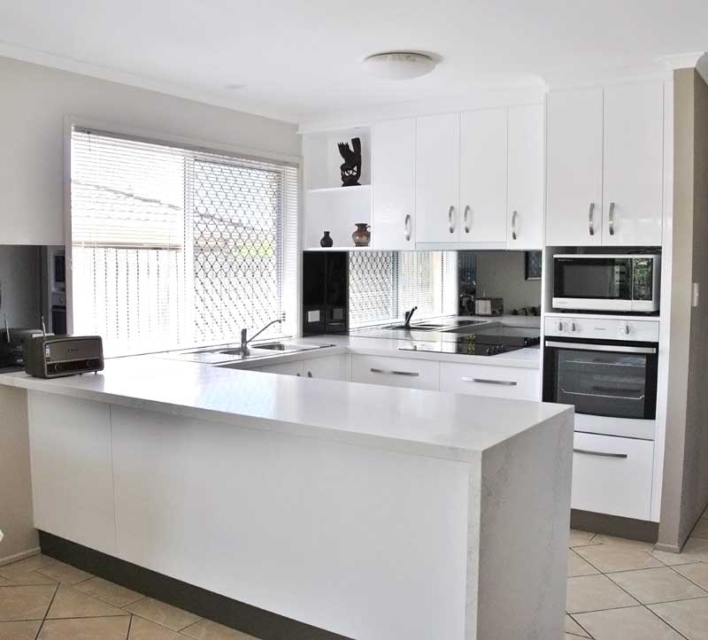 Classic white U shape kitchen renovation | Kitchens Brisbane