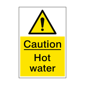 Caution Hot Water sign