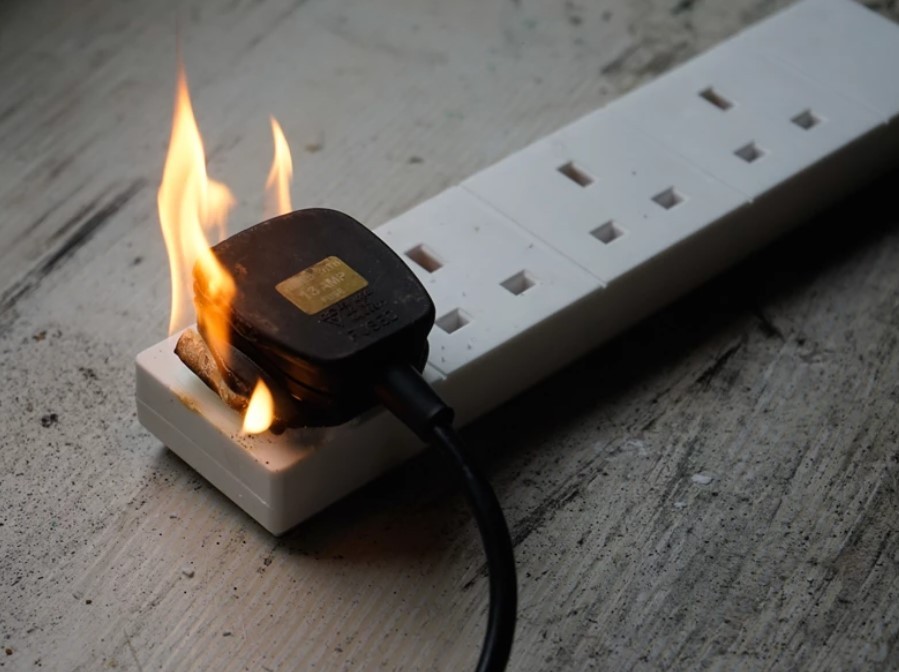 Plug socket fire