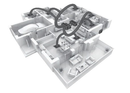 Mitsubishi Electric Ducted AC example diagram in house