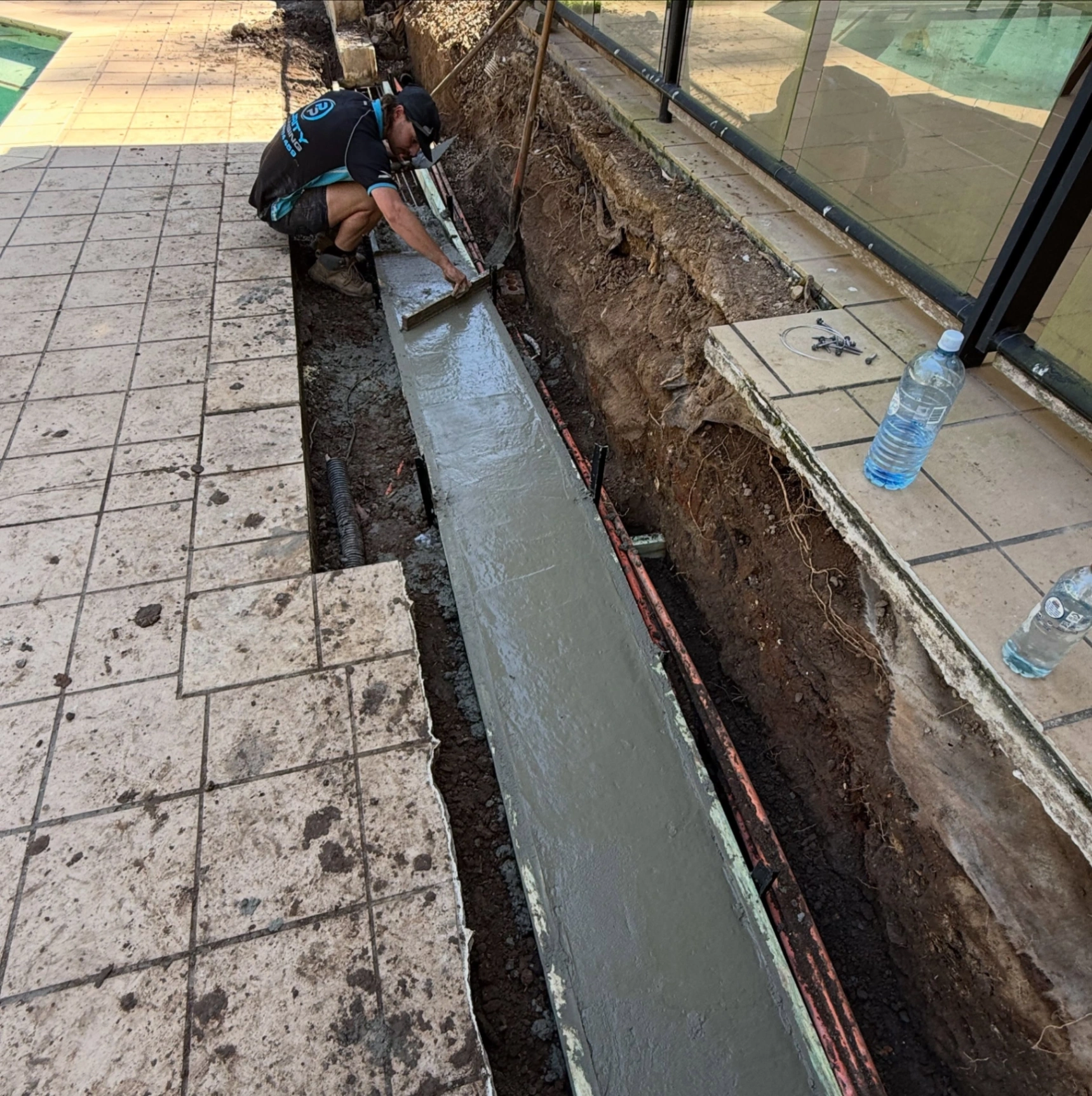 New Drainage & Block Wall Installation