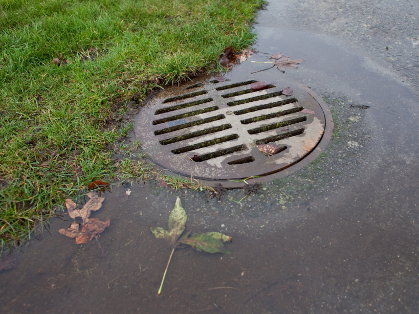 Blocked stormwater drain