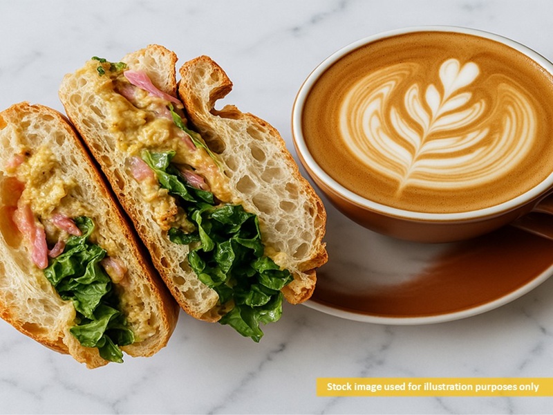 Popular weekday city cafe
