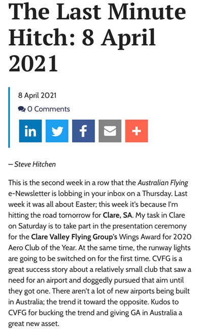 Australian Flying Magazine Post 8 April 2021