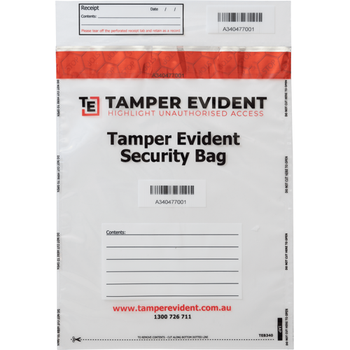 Clear A4 Security Bags from Tamper Evident