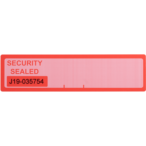 Numbered Red Tamper Evident Security Label