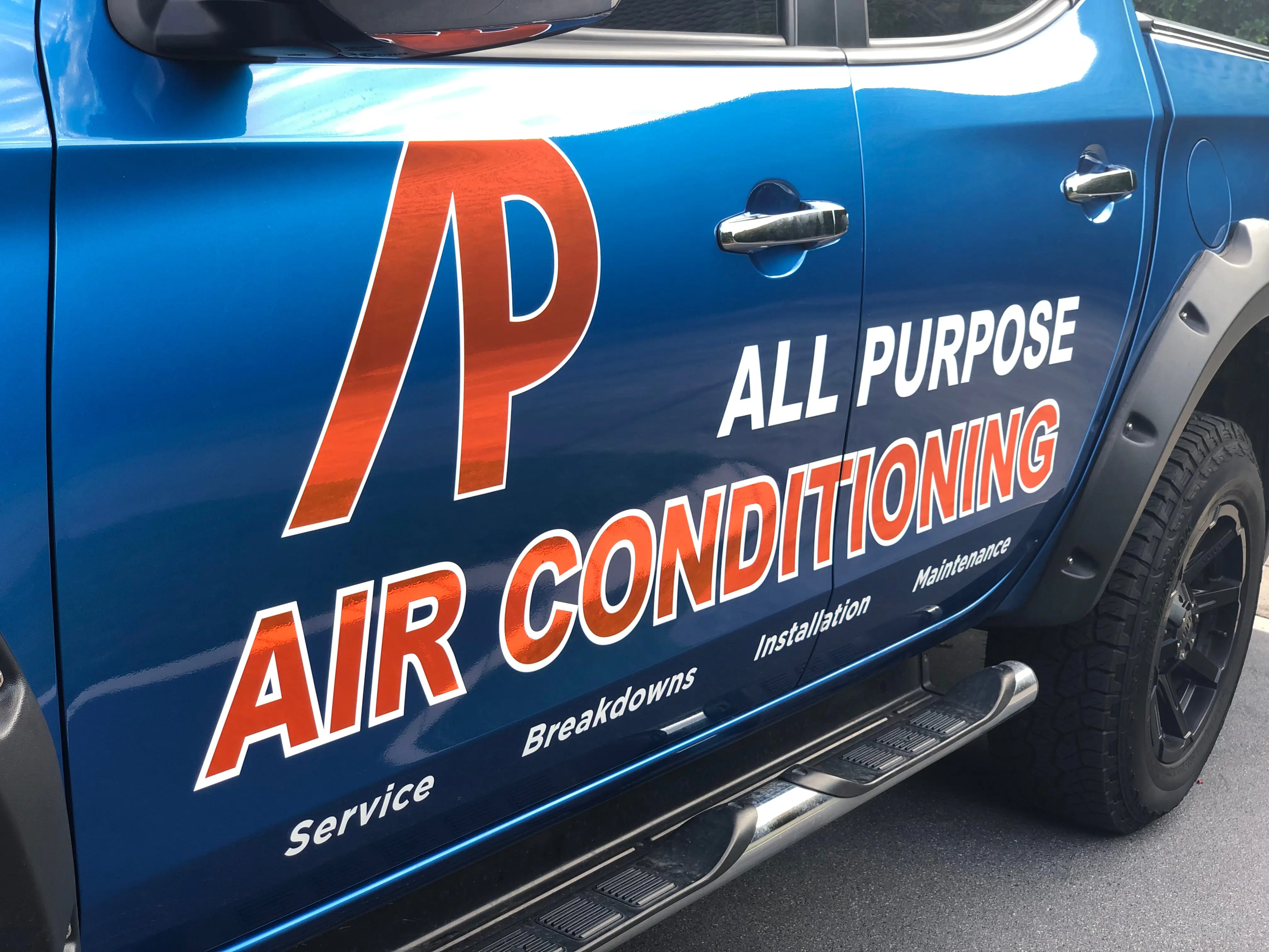 work van with logo
