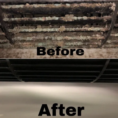 Before and after having your AC cleaned