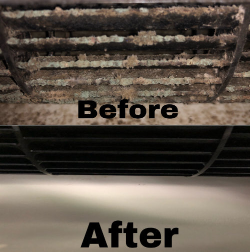 Dirty Air Conditioner Before Cleaning and Clean After