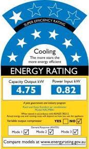 Air Conditioner energy rating label