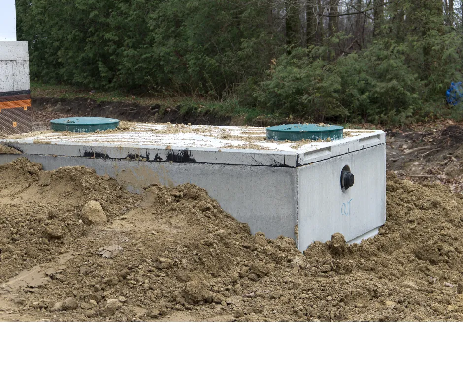 concrete above ground septic tank