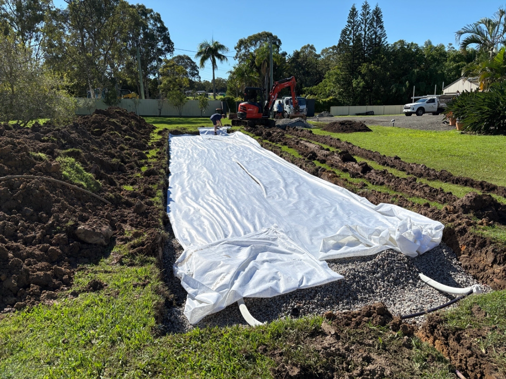 Replacing the leach drain pipes Chandler