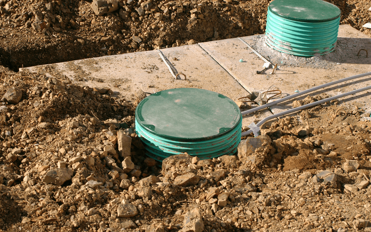 An example of an underground septic tank