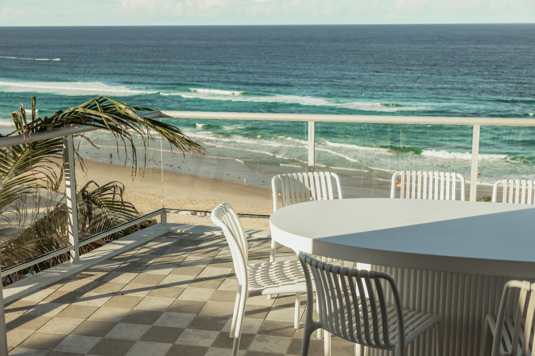 Patio of Woodgee home on beach