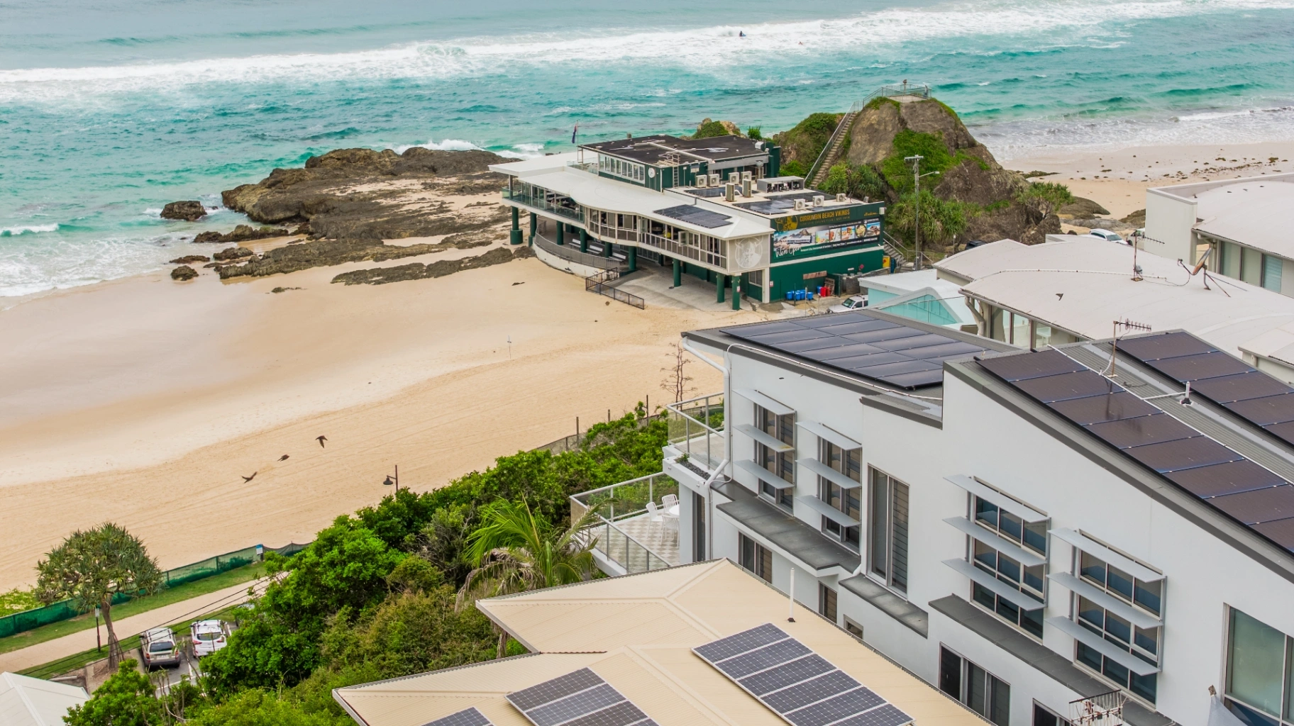 Developments overlooking the beach