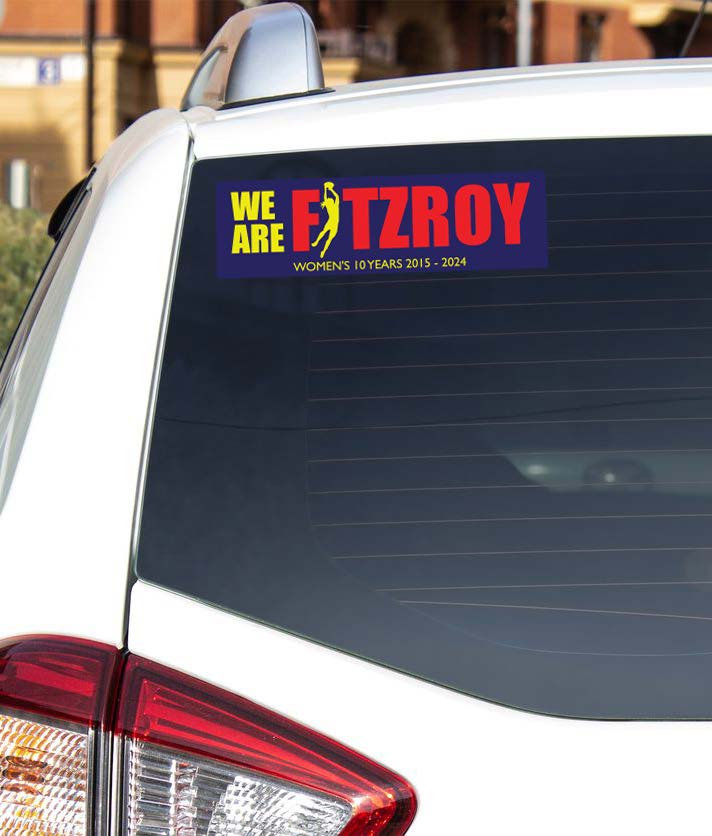 Fitzroy Women's 10th anniversary bumper stickers