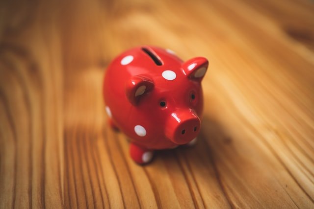 Red spotted piggy bank