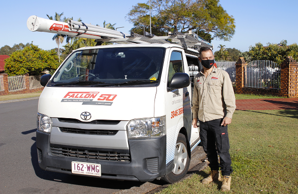 Electrician and van