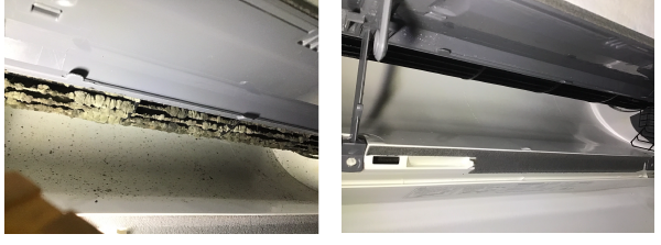 Before & after air conditioner clean