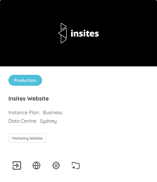 Insites console instance list item
