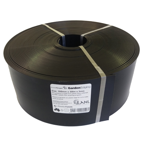 Recycled Plastic Garden Edging 75mm x 10m