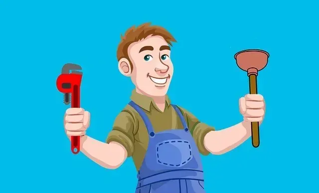 plumber with tools on their hands