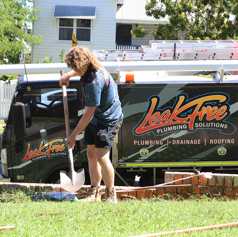Leak Free plumber digging