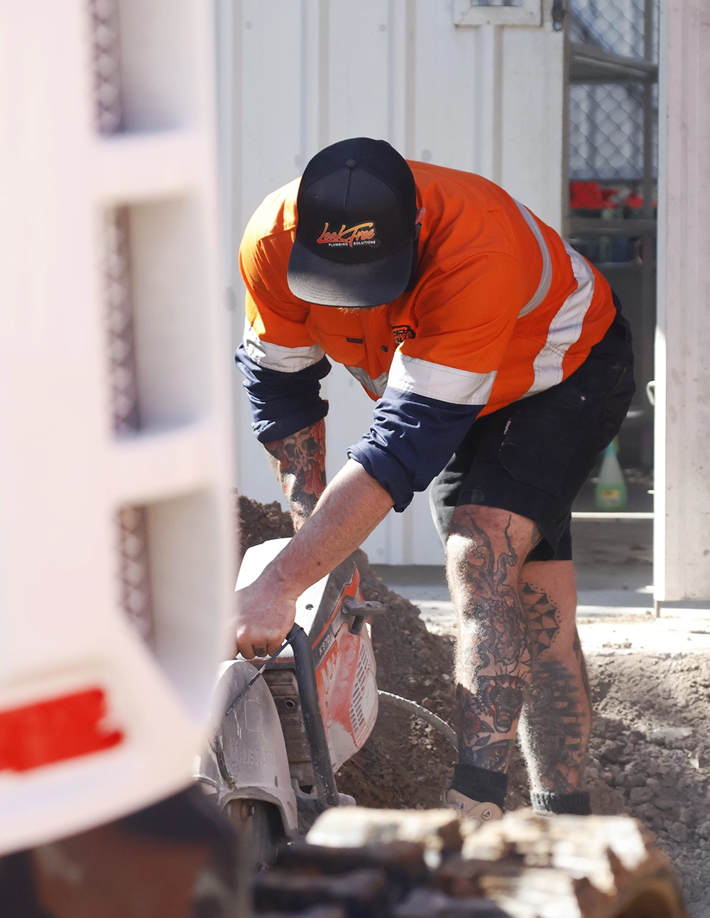 Professional plumber at work