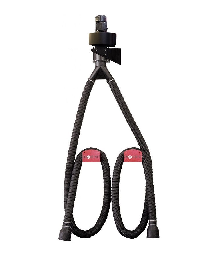 Product shot of AerService APN2 Wall-Mounted Vehicle Exhaust System (double station)