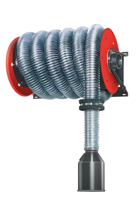 AerService ARH Vehicle Exhaust Fume Extraction Hose Reel (manual Ø100 x 10M) with BGNP nozzle