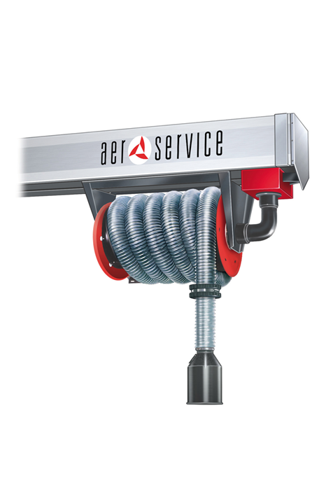 AerService ARHC Vehicle Exhaust Hose Reel and Sliding Rail