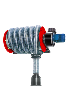 AerService ARHV Vehicle Exhaust Extraction Hose Reel and Nozzle (with fan Ø100 x 10M)