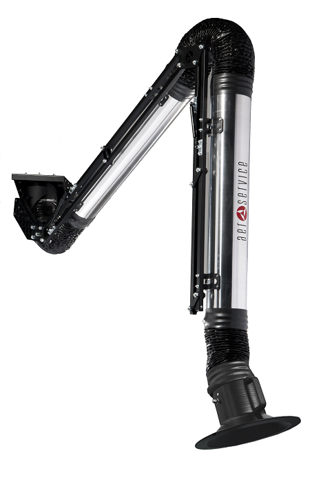Product shot of the AerServices aluminium ArmoTech articulated arm for welding