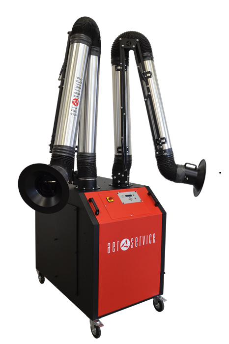 AerService UNI3.2 mobile fume extractor with pulse cleaning + ArmoTech arm (Ø160x3m)